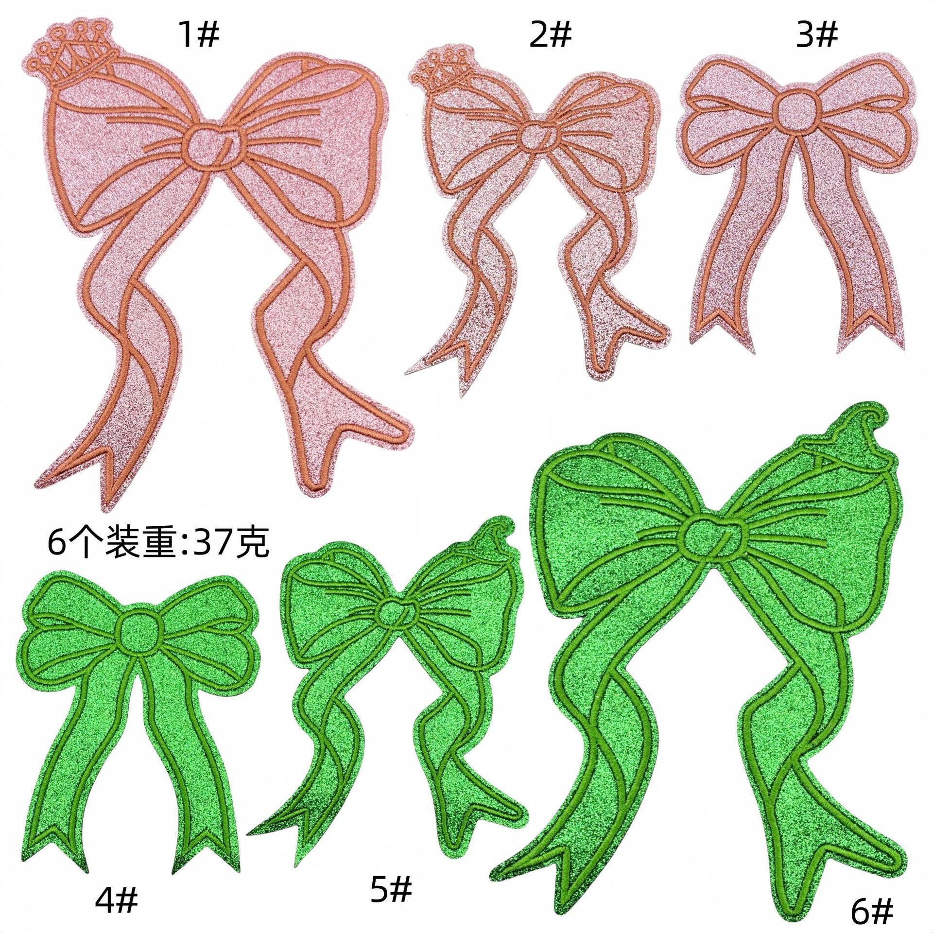 Wholesale Glitter Bowknot Cloth Appliques Embroidery Accessories
